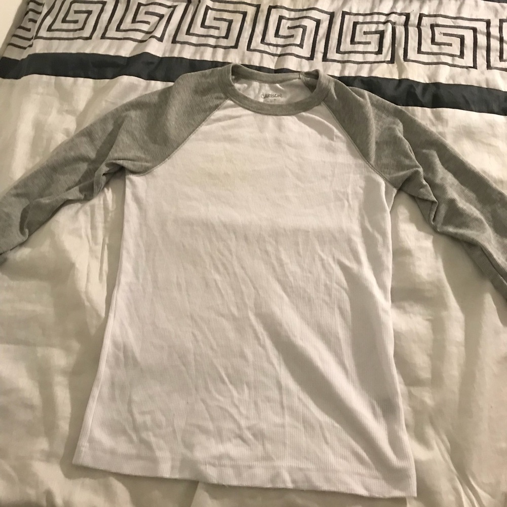 White and gray thermal long sleeve